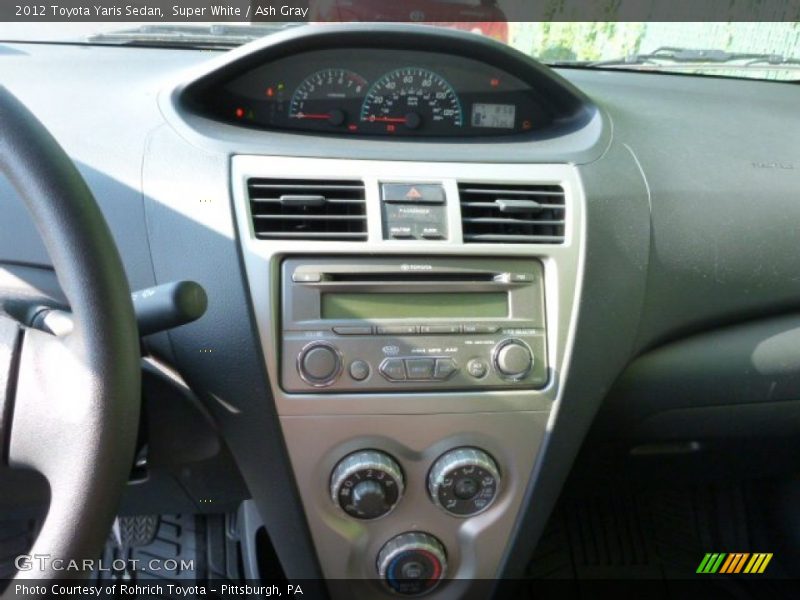 Super White / Ash Gray 2012 Toyota Yaris Sedan