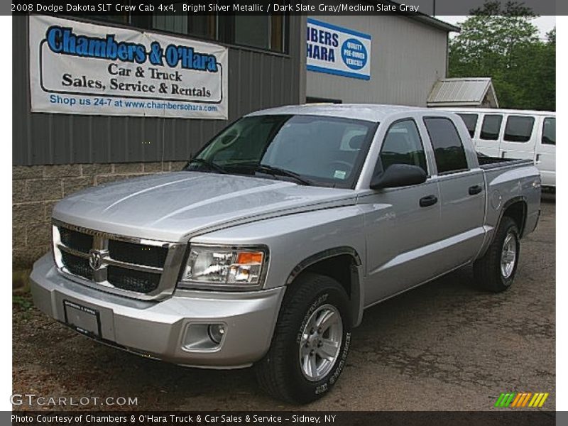 Bright Silver Metallic / Dark Slate Gray/Medium Slate Gray 2008 Dodge Dakota SLT Crew Cab 4x4