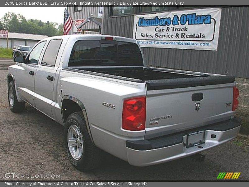 Bright Silver Metallic / Dark Slate Gray/Medium Slate Gray 2008 Dodge Dakota SLT Crew Cab 4x4