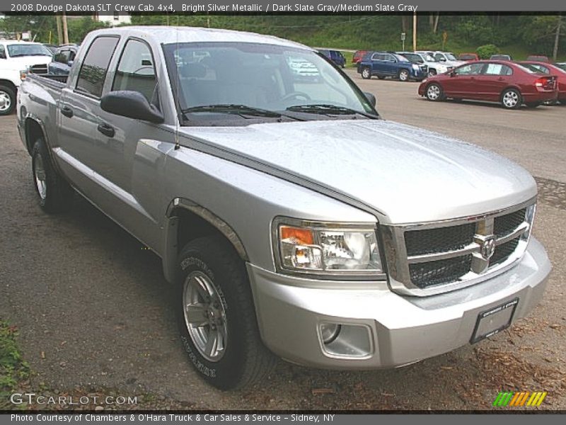 Bright Silver Metallic / Dark Slate Gray/Medium Slate Gray 2008 Dodge Dakota SLT Crew Cab 4x4