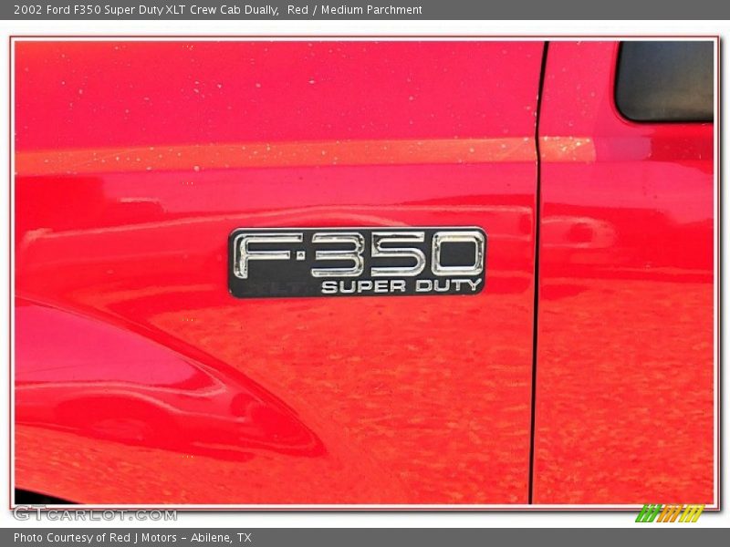 Red / Medium Parchment 2002 Ford F350 Super Duty XLT Crew Cab Dually