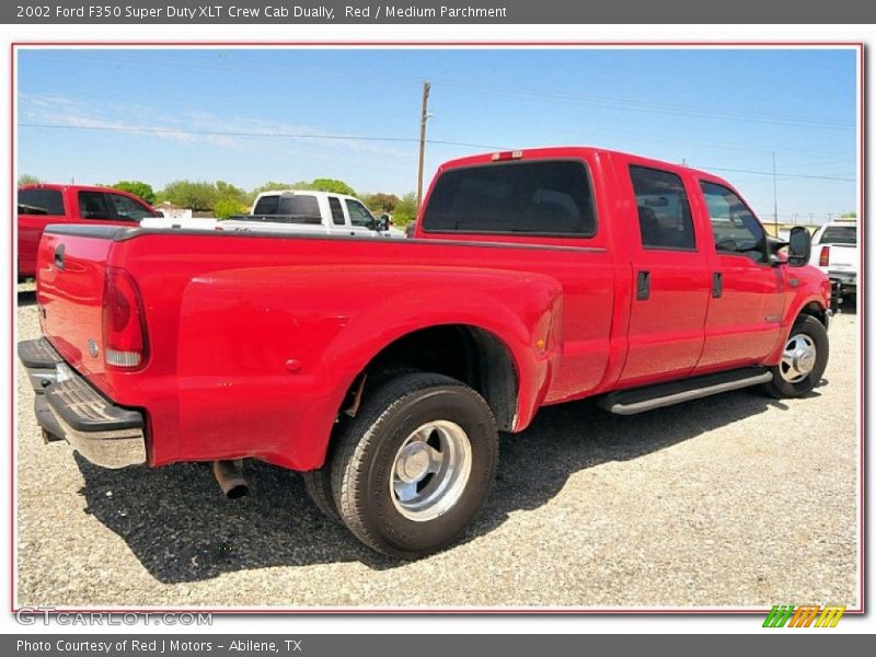 Red / Medium Parchment 2002 Ford F350 Super Duty XLT Crew Cab Dually