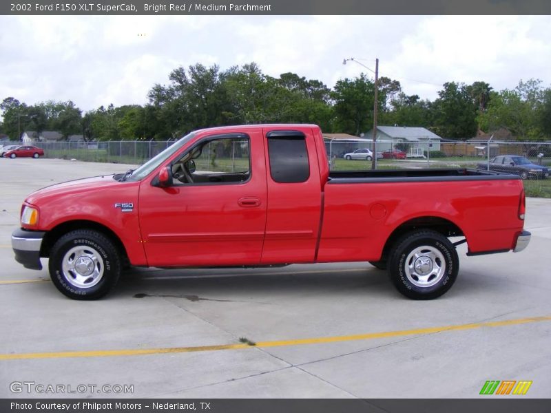 Bright Red / Medium Parchment 2002 Ford F150 XLT SuperCab