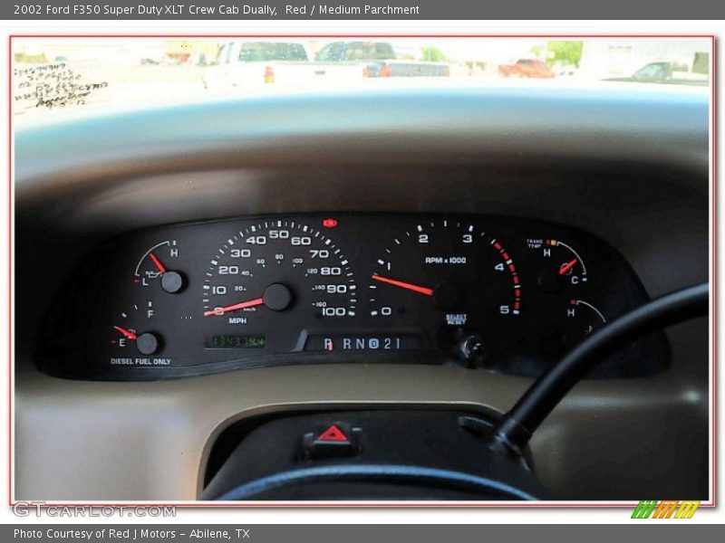 Red / Medium Parchment 2002 Ford F350 Super Duty XLT Crew Cab Dually