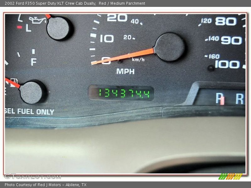 Red / Medium Parchment 2002 Ford F350 Super Duty XLT Crew Cab Dually