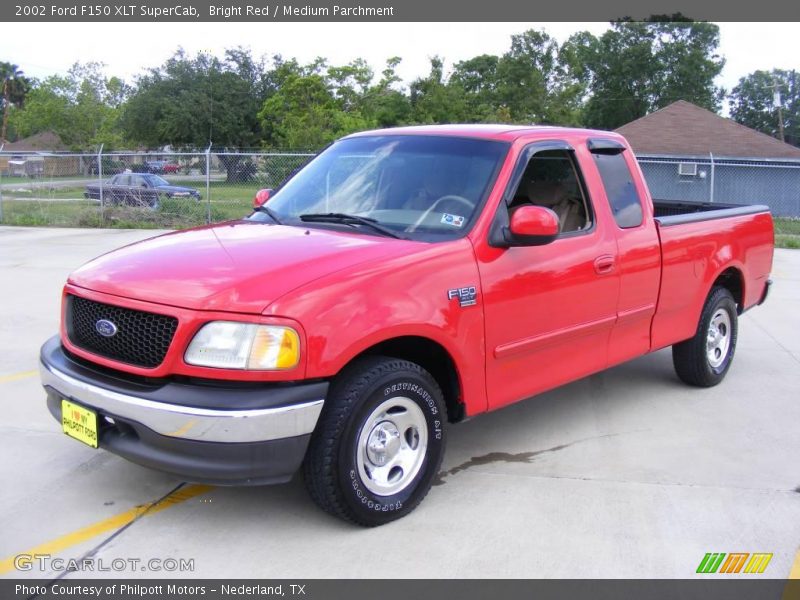 Bright Red / Medium Parchment 2002 Ford F150 XLT SuperCab
