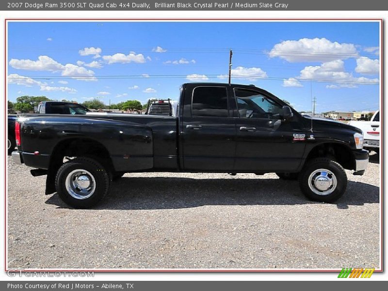 Brilliant Black Crystal Pearl / Medium Slate Gray 2007 Dodge Ram 3500 SLT Quad Cab 4x4 Dually