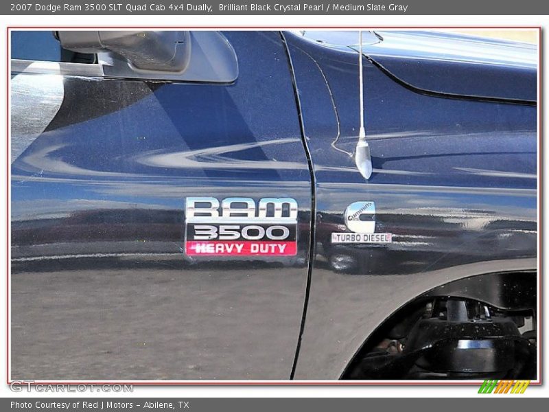 Brilliant Black Crystal Pearl / Medium Slate Gray 2007 Dodge Ram 3500 SLT Quad Cab 4x4 Dually
