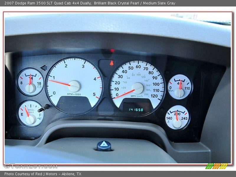 Brilliant Black Crystal Pearl / Medium Slate Gray 2007 Dodge Ram 3500 SLT Quad Cab 4x4 Dually