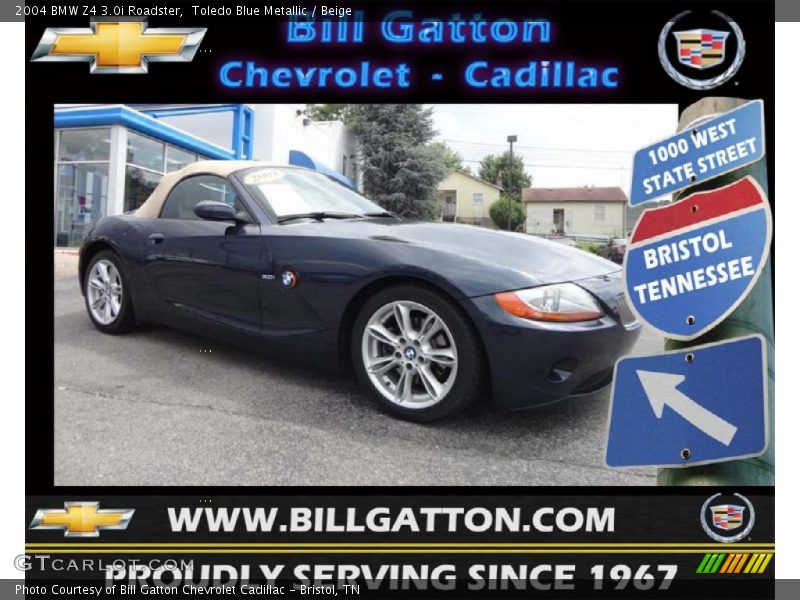 Toledo Blue Metallic / Beige 2004 BMW Z4 3.0i Roadster