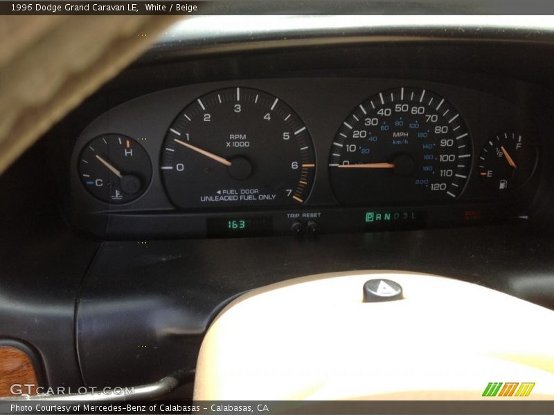 White / Beige 1996 Dodge Grand Caravan LE