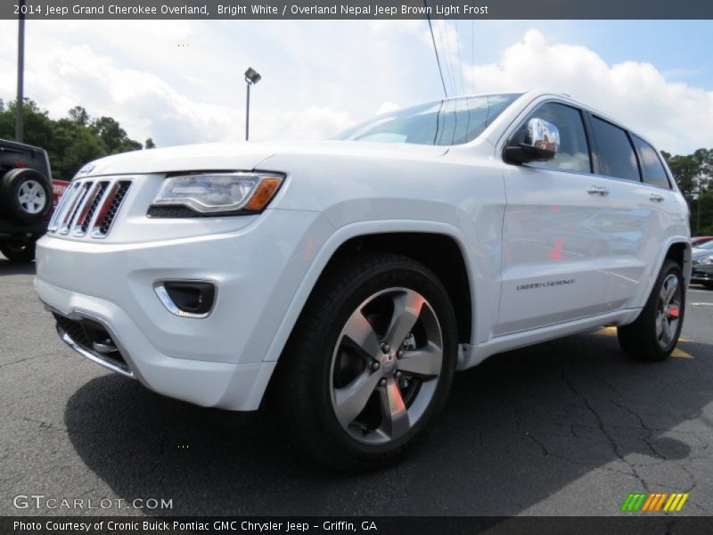 Bright White / Overland Nepal Jeep Brown Light Frost 2014 Jeep Grand Cherokee Overland