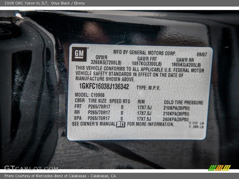 Onyx Black / Ebony 2008 GMC Yukon XL SLT