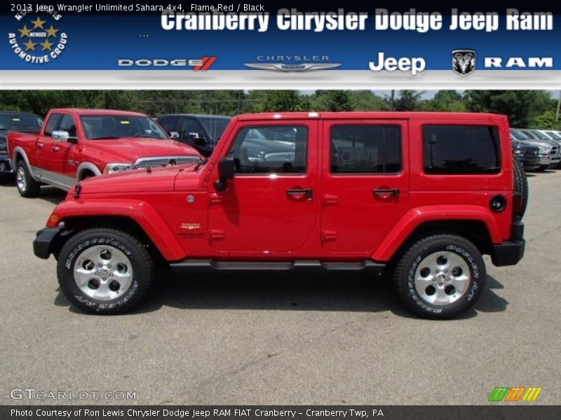 Flame Red / Black 2013 Jeep Wrangler Unlimited Sahara 4x4