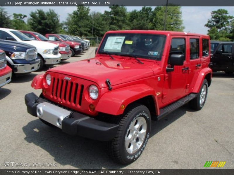 Flame Red / Black 2013 Jeep Wrangler Unlimited Sahara 4x4