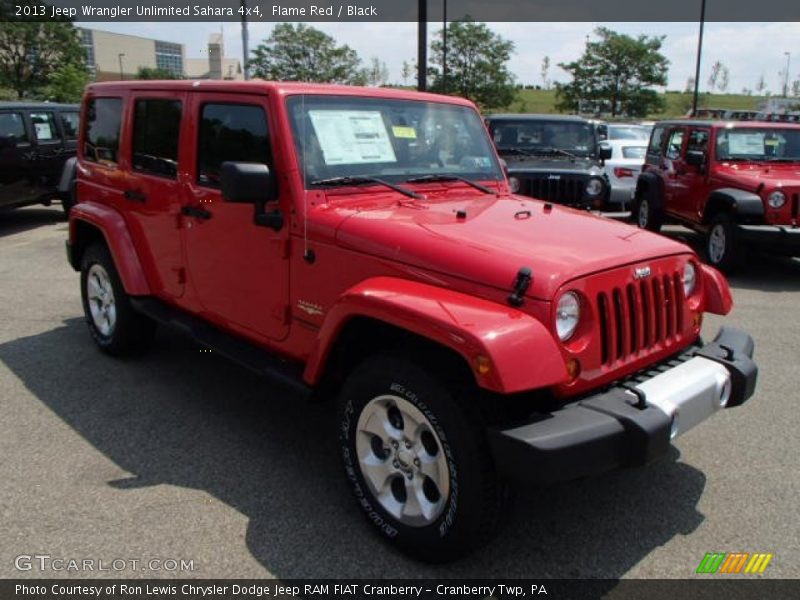 Flame Red / Black 2013 Jeep Wrangler Unlimited Sahara 4x4