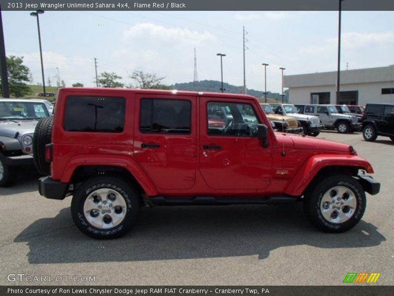 Flame Red / Black 2013 Jeep Wrangler Unlimited Sahara 4x4