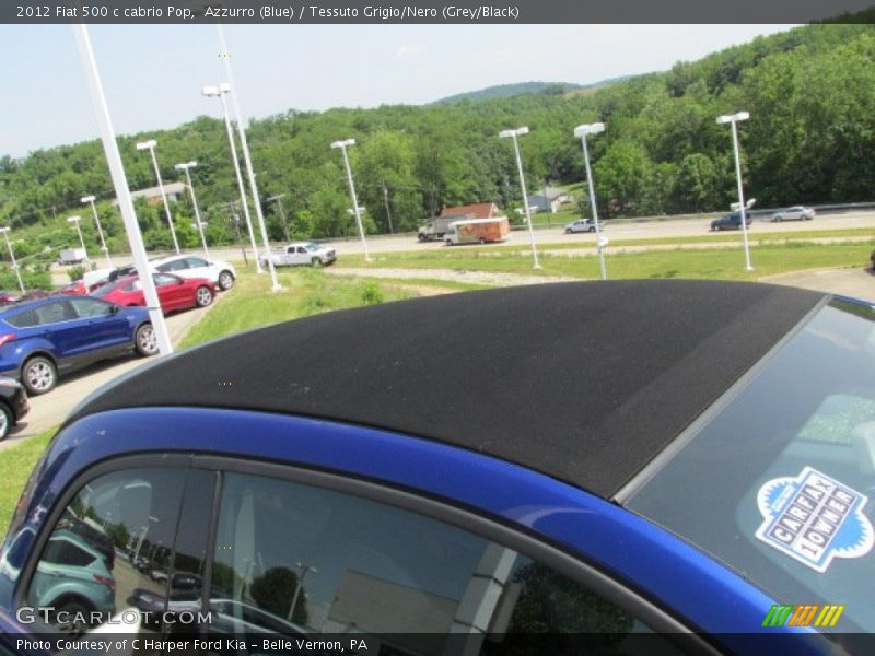 Azzurro (Blue) / Tessuto Grigio/Nero (Grey/Black) 2012 Fiat 500 c cabrio Pop