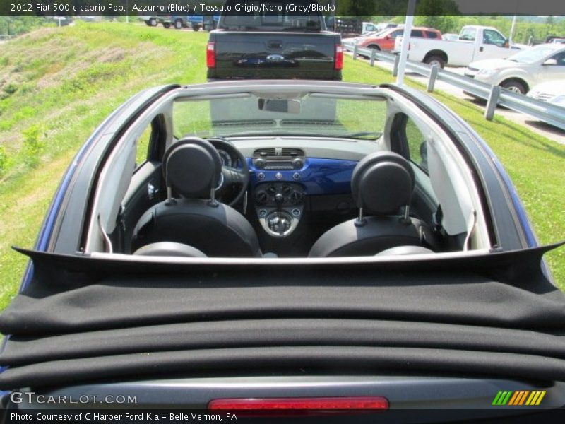 Azzurro (Blue) / Tessuto Grigio/Nero (Grey/Black) 2012 Fiat 500 c cabrio Pop