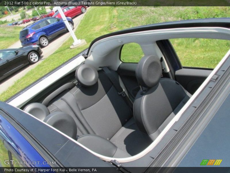 Azzurro (Blue) / Tessuto Grigio/Nero (Grey/Black) 2012 Fiat 500 c cabrio Pop