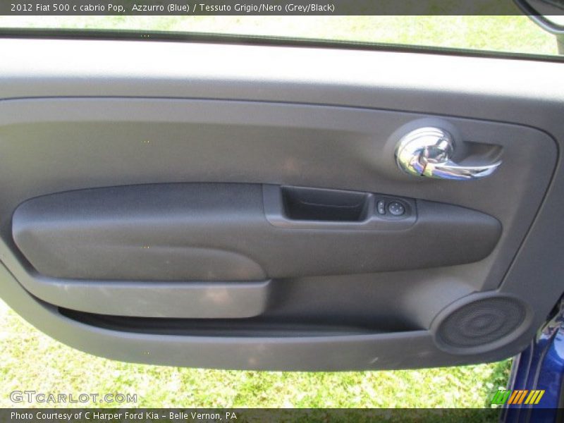 Azzurro (Blue) / Tessuto Grigio/Nero (Grey/Black) 2012 Fiat 500 c cabrio Pop