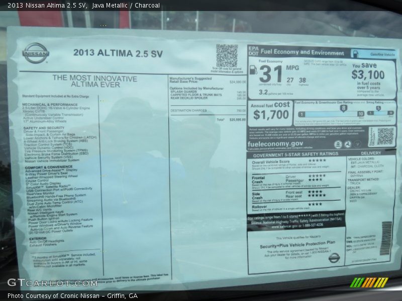 Java Metallic / Charcoal 2013 Nissan Altima 2.5 SV