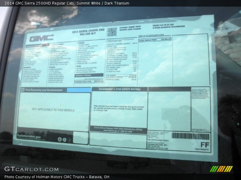 Summit White / Dark Titanium 2014 GMC Sierra 2500HD Regular Cab