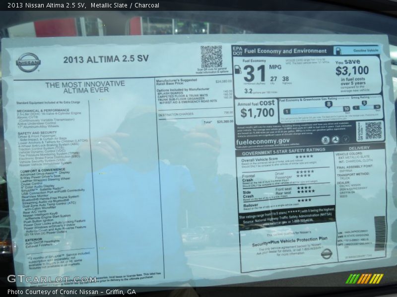 Metallic Slate / Charcoal 2013 Nissan Altima 2.5 SV