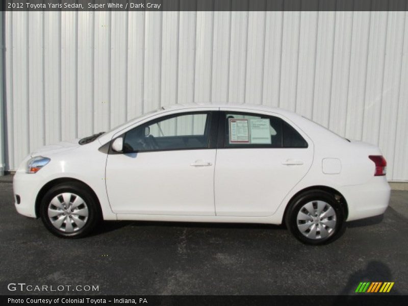 Super White / Dark Gray 2012 Toyota Yaris Sedan