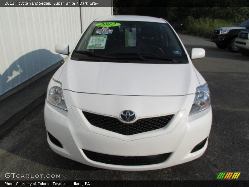 Super White / Dark Gray 2012 Toyota Yaris Sedan