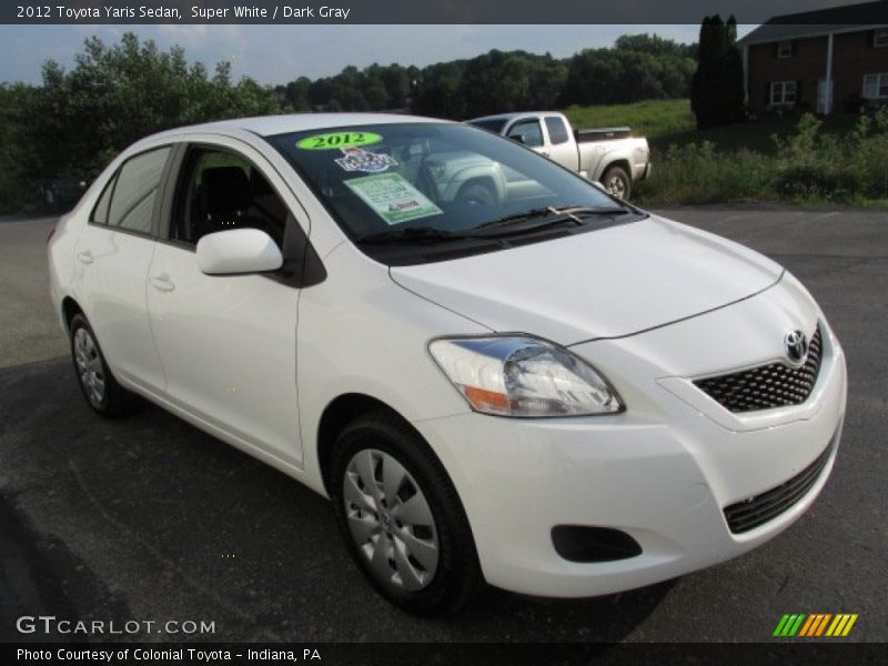Super White / Dark Gray 2012 Toyota Yaris Sedan