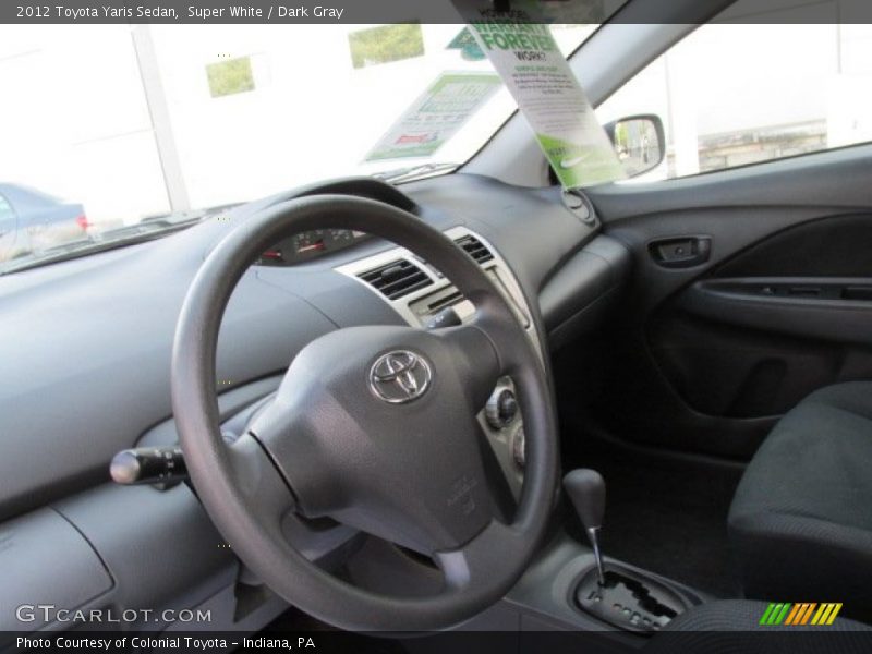 Super White / Dark Gray 2012 Toyota Yaris Sedan