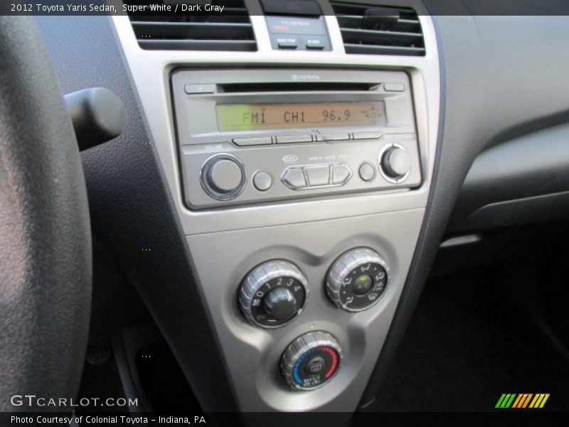 Super White / Dark Gray 2012 Toyota Yaris Sedan