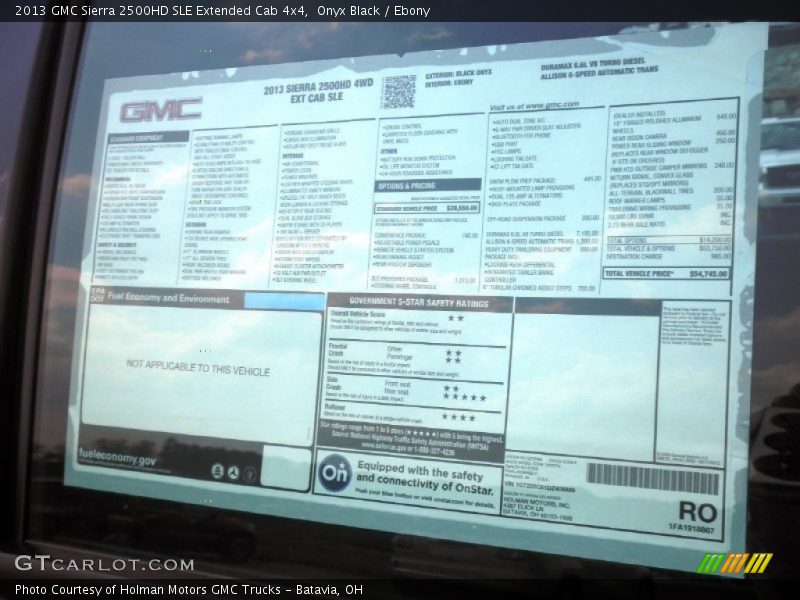 Onyx Black / Ebony 2013 GMC Sierra 2500HD SLE Extended Cab 4x4