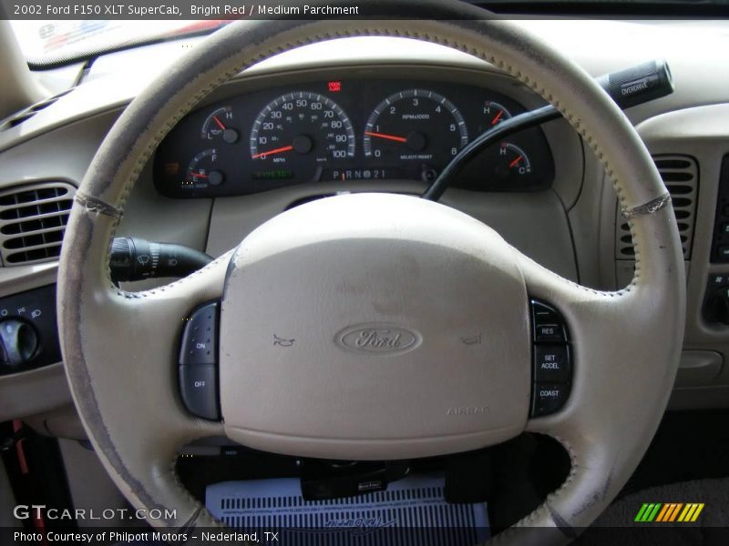 Bright Red / Medium Parchment 2002 Ford F150 XLT SuperCab