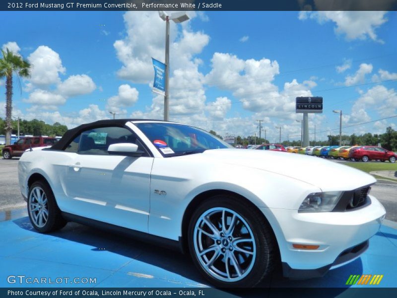 Performance White / Saddle 2012 Ford Mustang GT Premium Convertible