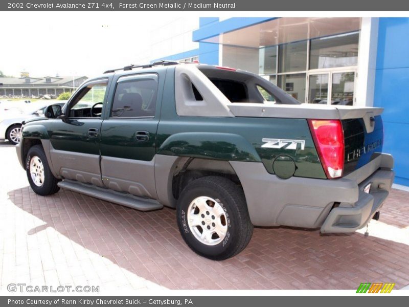 Forest Green Metallic / Medium Neutral 2002 Chevrolet Avalanche Z71 4x4