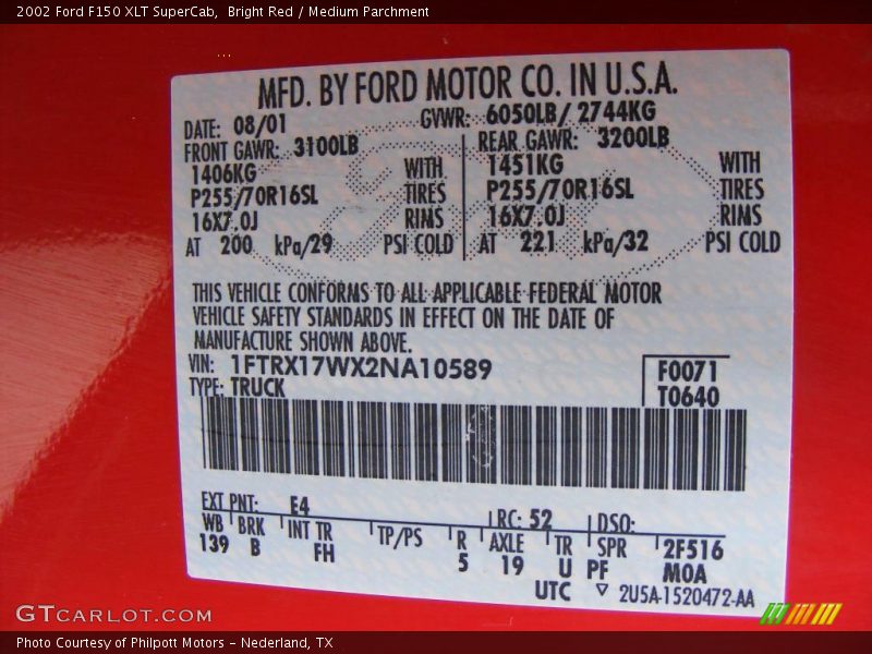 Bright Red / Medium Parchment 2002 Ford F150 XLT SuperCab