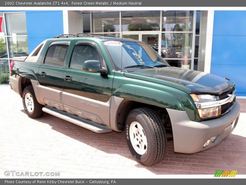 Forest Green Metallic / Medium Neutral 2002 Chevrolet Avalanche Z71 4x4