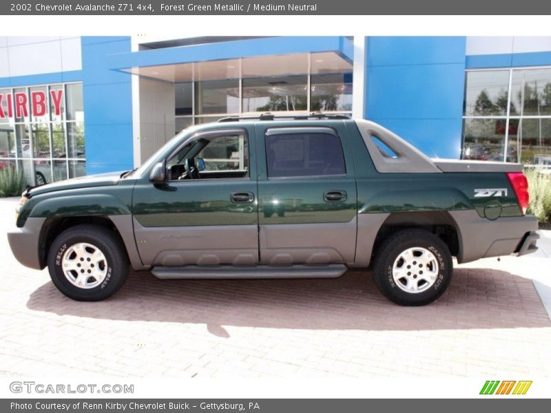 Forest Green Metallic / Medium Neutral 2002 Chevrolet Avalanche Z71 4x4