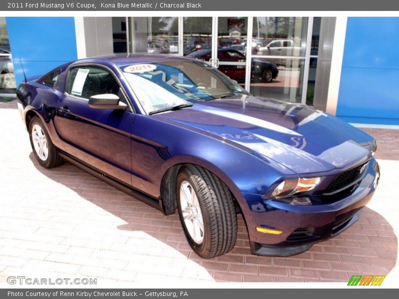 Kona Blue Metallic / Charcoal Black 2011 Ford Mustang V6 Coupe