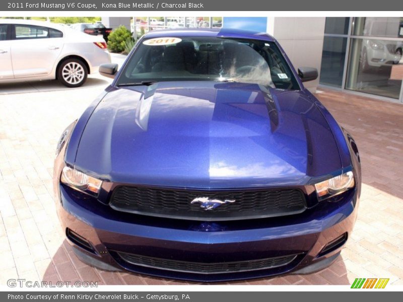 Kona Blue Metallic / Charcoal Black 2011 Ford Mustang V6 Coupe