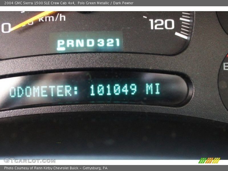 Polo Green Metallic / Dark Pewter 2004 GMC Sierra 1500 SLE Crew Cab 4x4
