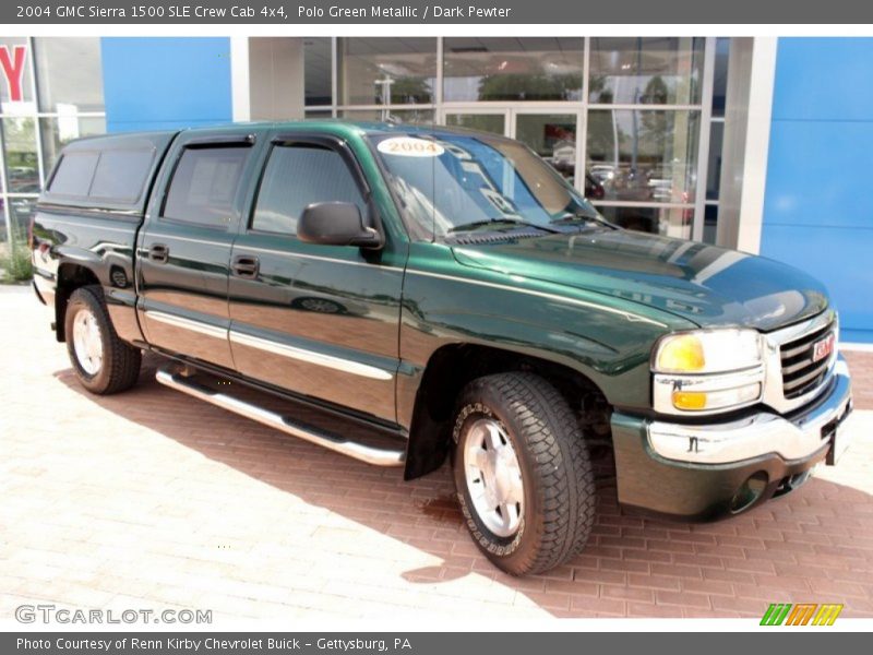 Polo Green Metallic / Dark Pewter 2004 GMC Sierra 1500 SLE Crew Cab 4x4