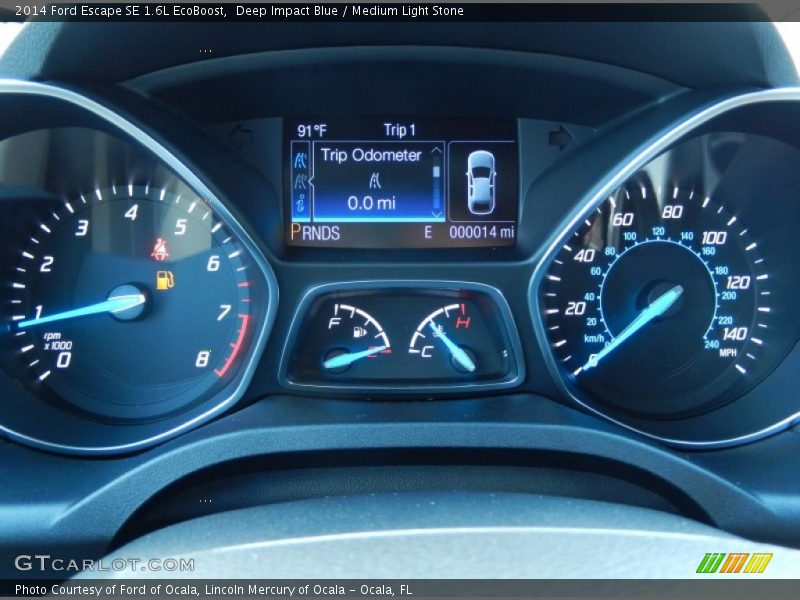 Deep Impact Blue / Medium Light Stone 2014 Ford Escape SE 1.6L EcoBoost