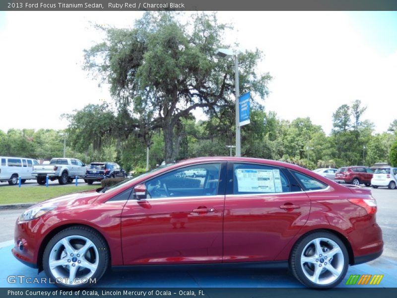 Ruby Red / Charcoal Black 2013 Ford Focus Titanium Sedan