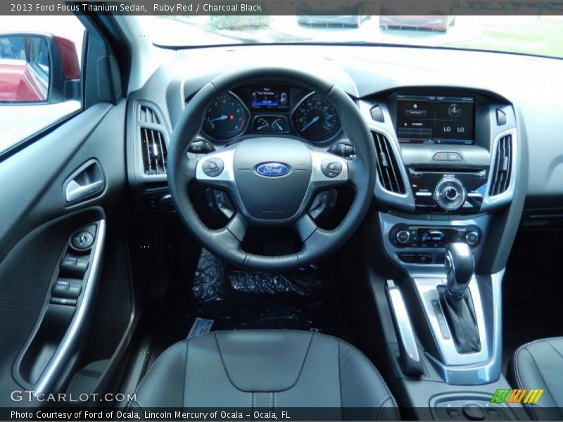 Ruby Red / Charcoal Black 2013 Ford Focus Titanium Sedan