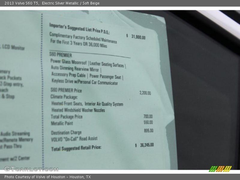 Electric Silver Metallic / Soft Beige 2013 Volvo S60 T5