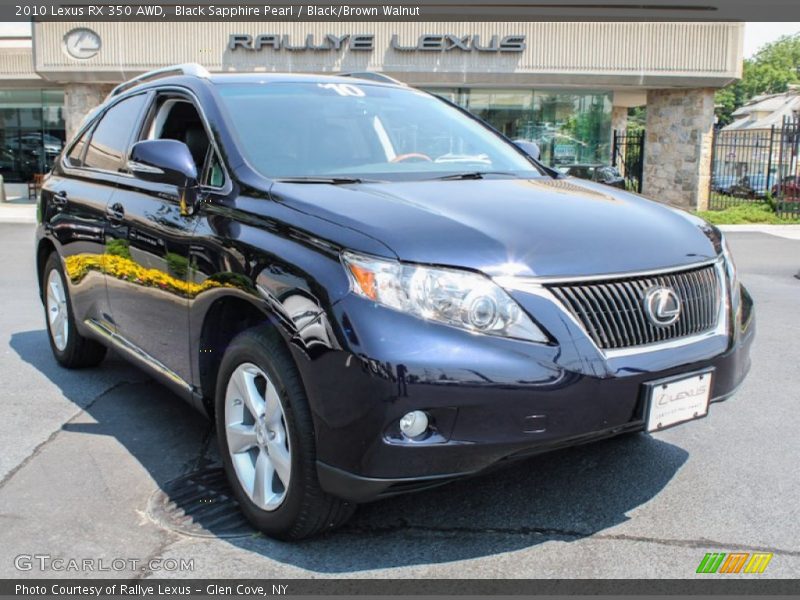 Black Sapphire Pearl / Black/Brown Walnut 2010 Lexus RX 350 AWD