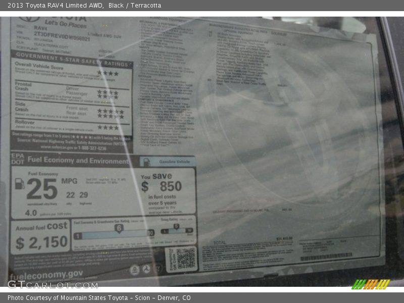 Black / Terracotta 2013 Toyota RAV4 Limited AWD